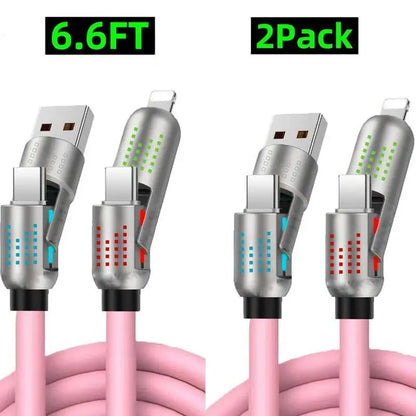 FlexLink 4-in-1 Fast Charging Cable – 6.6FT USB-C Multi-Connector Cord