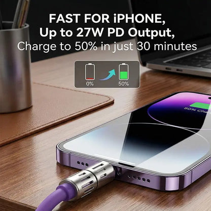 FlexLink 4-in-1 Fast Charging Cable – 6.6FT USB-C Multi-Connector Cord