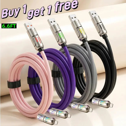 FlexLink 4-in-1 Fast Charging Cable – 6.6FT USB-C Multi-Connector Cord