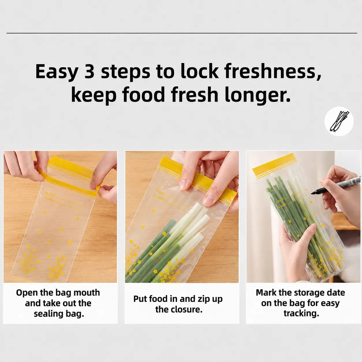 FreshLock Reusable Food Storage Bags – Thick Double-Seal Airtight Pouches