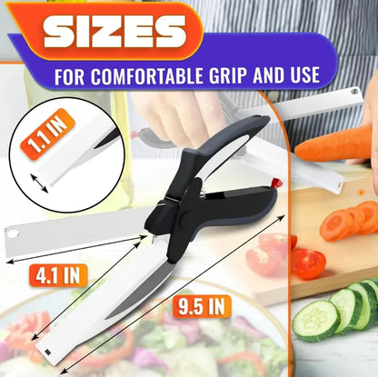 ChopMate 2-in-1 Kitchen Scissors – Built-In Cutting Board Food Prep Tool