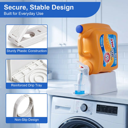 LaundryMate Detergent Dispenser Station – Cup Holder & Drip Tray Organizer