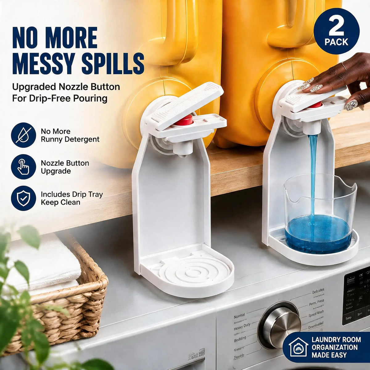 LaundryMate Detergent Dispenser Station – Cup Holder & Drip Tray Organizer