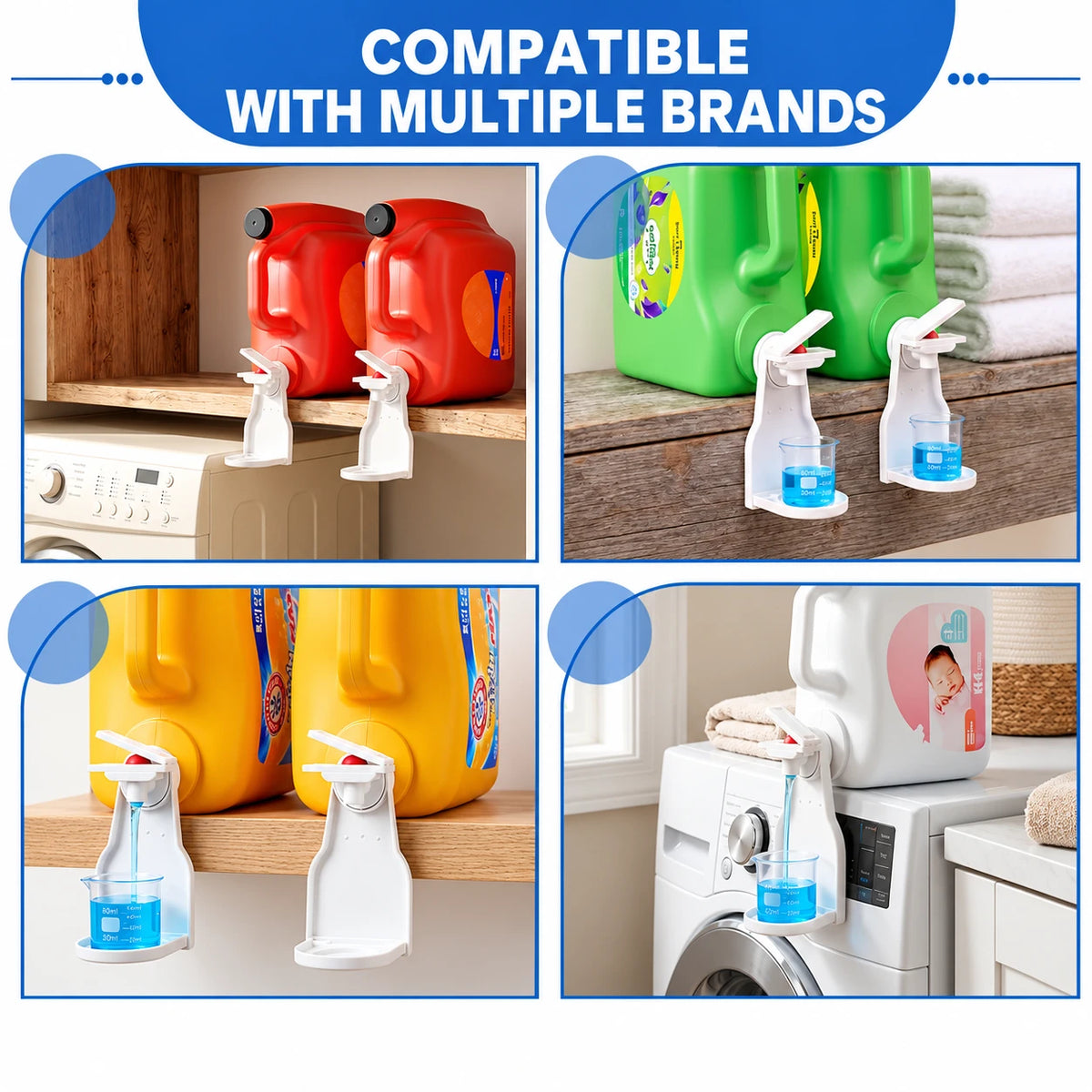 LaundryMate Detergent Dispenser Station – Cup Holder & Drip Tray Organizer