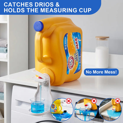 LaundryMate Detergent Dispenser Station – Cup Holder & Drip Tray Organizer