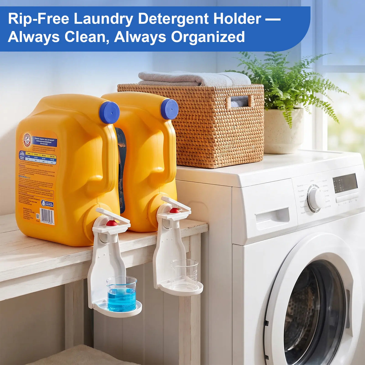 LaundryMate Detergent Dispenser Station – Cup Holder & Drip Tray Organizer