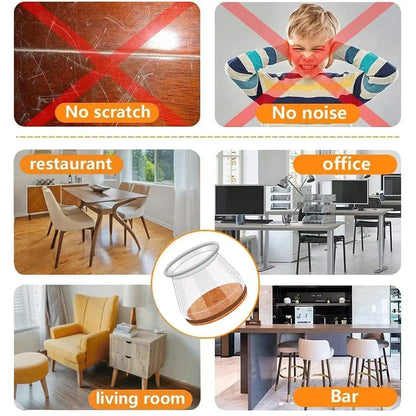 FloorGuard Universal Chair Leg Protectors – Heavy-Duty Covers for Hardwood & Tile