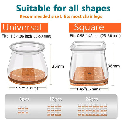 FloorGuard Universal Chair Leg Protectors – Heavy-Duty Covers for Hardwood & Tile