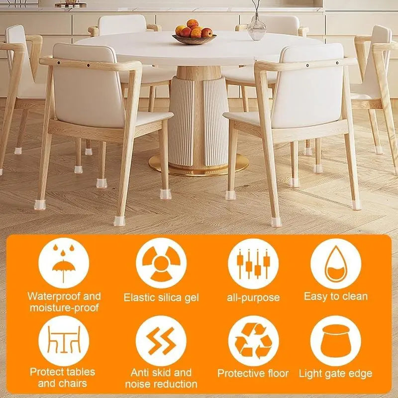 FloorGuard Universal Chair Leg Protectors – Heavy-Duty Covers for Hardwood & Tile