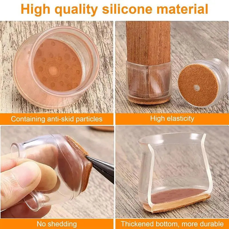 FloorGuard Universal Chair Leg Protectors – Heavy-Duty Covers for Hardwood & Tile