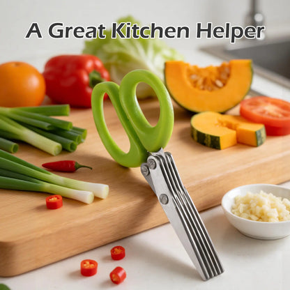 HerbMate 5-Blade Kitchen Scissors – Stainless Steel Herb & Coriander Shears