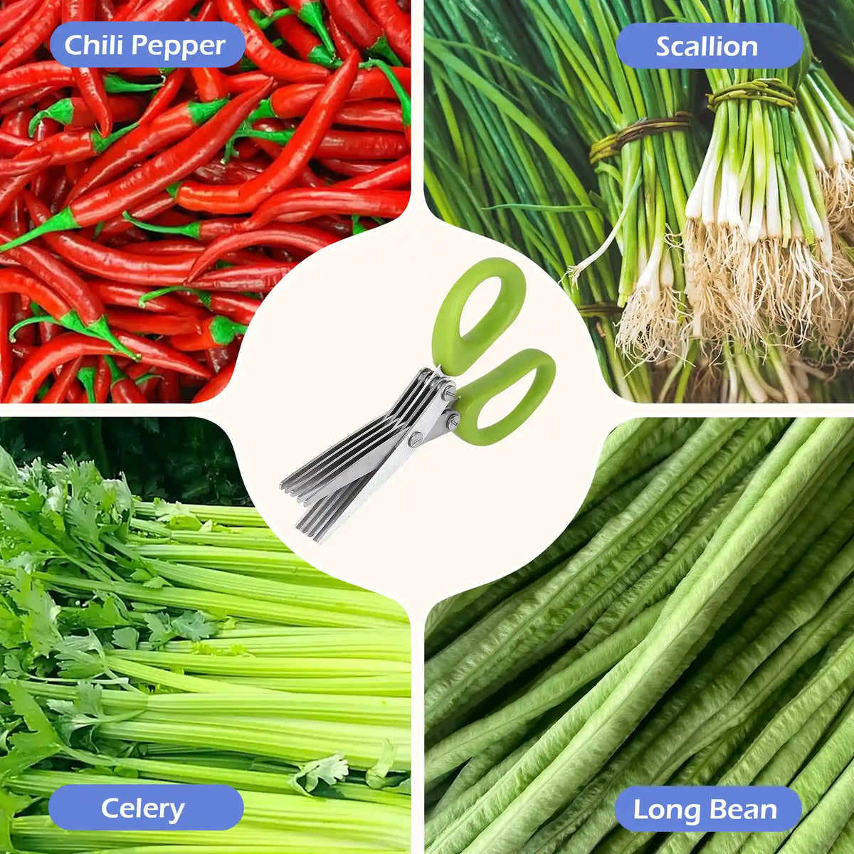 HerbMate 5-Blade Kitchen Scissors – Stainless Steel Herb & Coriander Shears