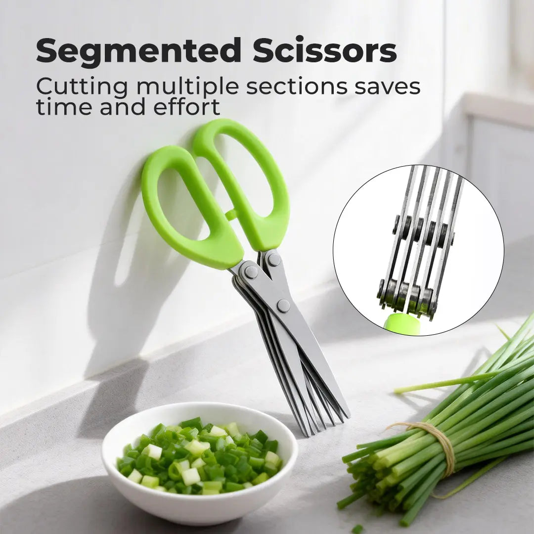 HerbMate 5-Blade Kitchen Scissors – Stainless Steel Herb & Coriander Shears