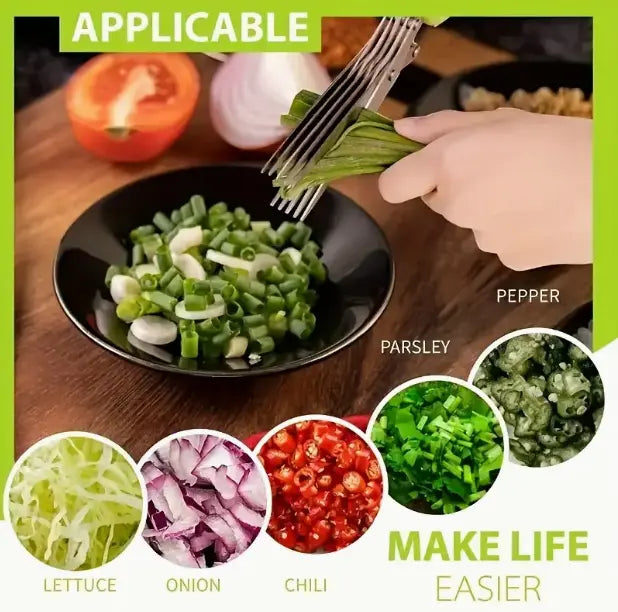 KitchenPro 5-Layer Multi-Function Scissors – Stainless Steel Cooking Shears