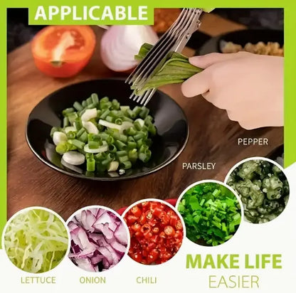 KitchenPro 5-Layer Multi-Function Scissors – Stainless Steel Cooking Shears