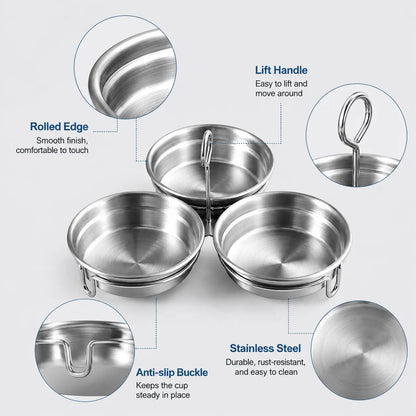 EggMate 3-Cavity Stainless Steel Egg Poacher – Steaming Mold with Handle