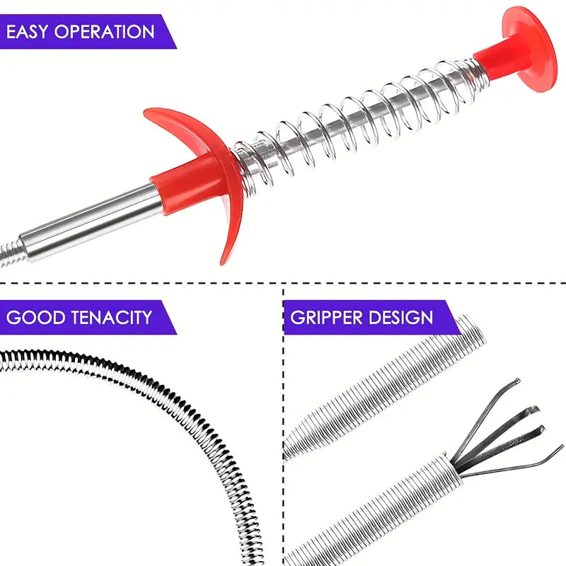ClawReach 4-Claw Flexible Grabber – 78.74" Drain & Pipe Cleaning Tool