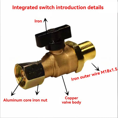 BrakeFlow Brass Air Brake Cut-Off Valve – M18x1.5 for Semi Trailers & Heavy-Duty Vehicles