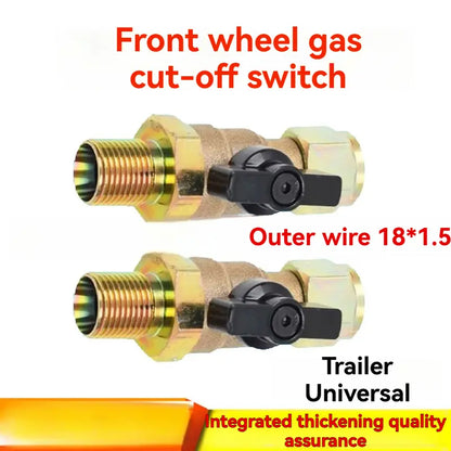 BrakeFlow Brass Air Brake Cut-Off Valve – M18x1.5 for Semi Trailers & Heavy-Duty Vehicles