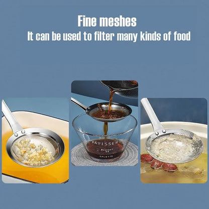 SkimPro SUS304 Fine Mesh Skimmer – Stainless Steel Oil & Fat Strainer Spoon