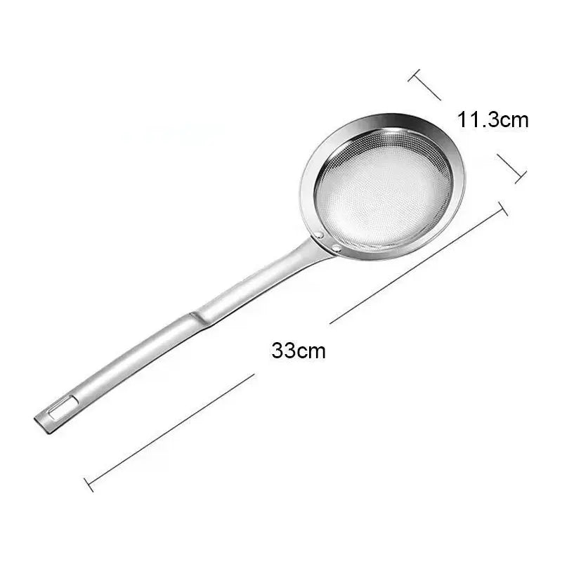 SkimPro SUS304 Fine Mesh Skimmer – Stainless Steel Oil & Fat Strainer Spoon