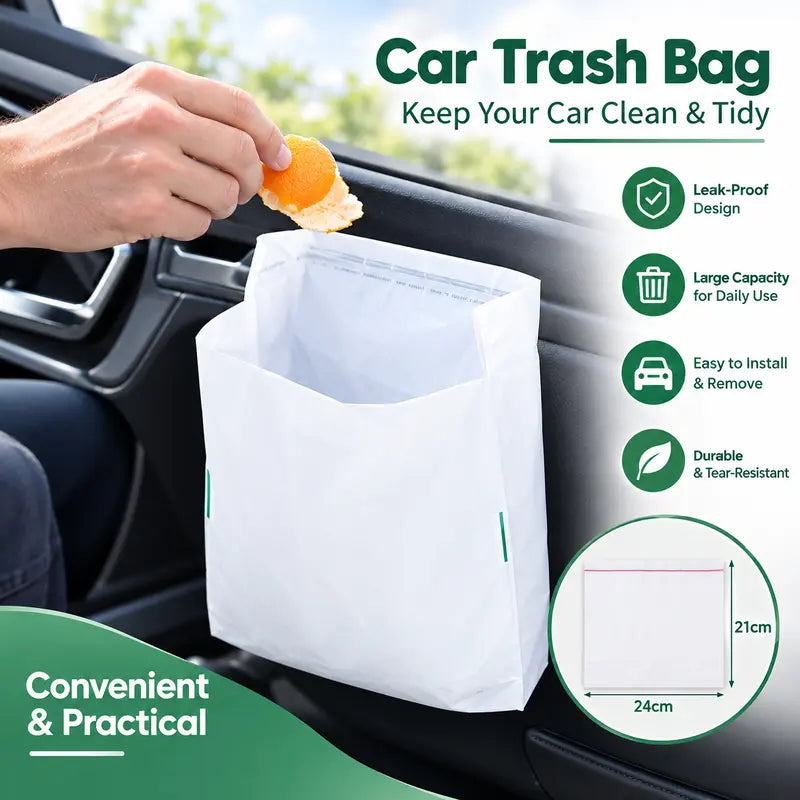 CleanRide Self-Adhesive Car Trash Bags – 20/40 Pack Disposable Interior Waste Bags
