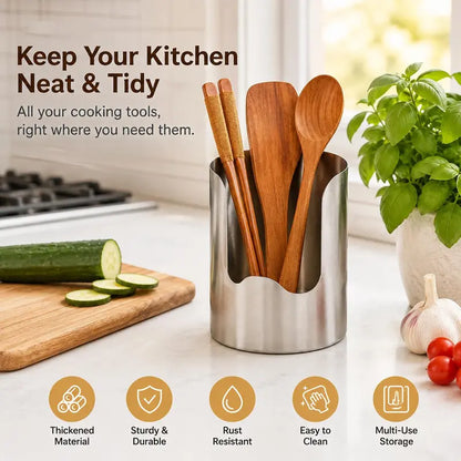 UtensilMate Stainless Steel Holder – Rust-Resistant Countertop Kitchen Organizer
