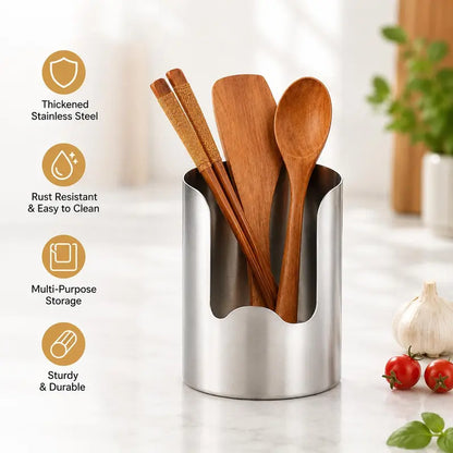 UtensilMate Stainless Steel Holder – Rust-Resistant Countertop Kitchen Organizer