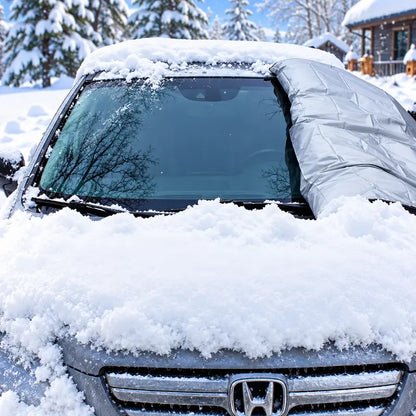 FrostShield Magnetic Windshield Cover – 3-Layer Snow & Ice Protection with Mirror Covers