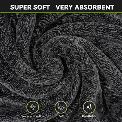DryMax 1300GSM Microfiber Car Drying Towel – 24×36" Twisted-Loop Detailing Towel