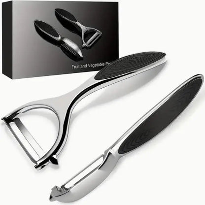PeelMate 2-Piece Stainless Steel Peeler Set – Non-Slip Kitchen Prep Tools