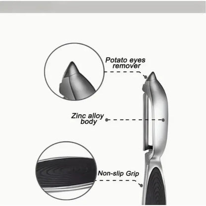 PeelMate 2-Piece Stainless Steel Peeler Set – Non-Slip Kitchen Prep Tools