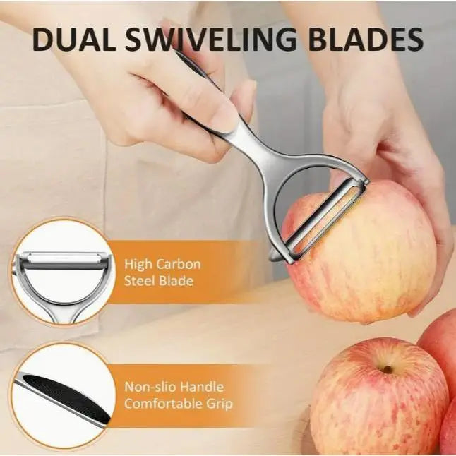 PeelMate 2-Piece Stainless Steel Peeler Set – Non-Slip Kitchen Prep Tools