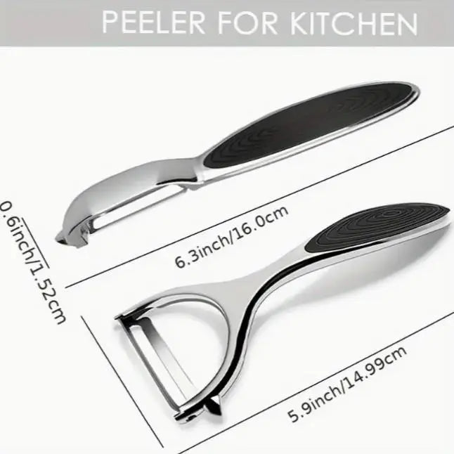 PeelMate 2-Piece Stainless Steel Peeler Set – Non-Slip Kitchen Prep Tools