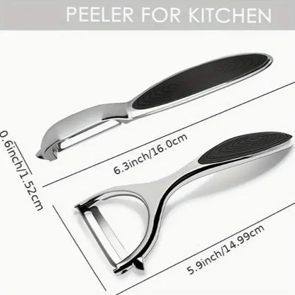 PeelMate 2-Piece Stainless Steel Peeler Set – Non-Slip Kitchen Prep Tools