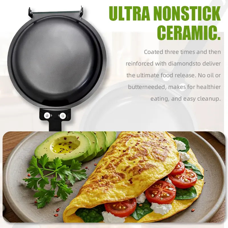 FlipMate Double-Sided Nonstick Frying Pan – Easy Pancake, Egg & Omelet Cooker