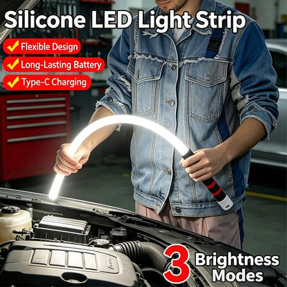 FlexBeam 27" Rechargeable LED Work Light – Bendable Hands-Free Repair Light