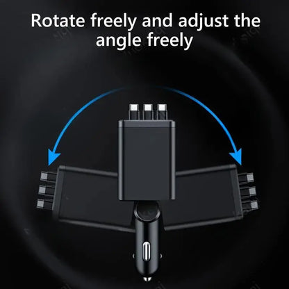 GalaxyCharge 7-in-1 Retractable Car Charger – 120W Multi-Device Fast Charging Hub