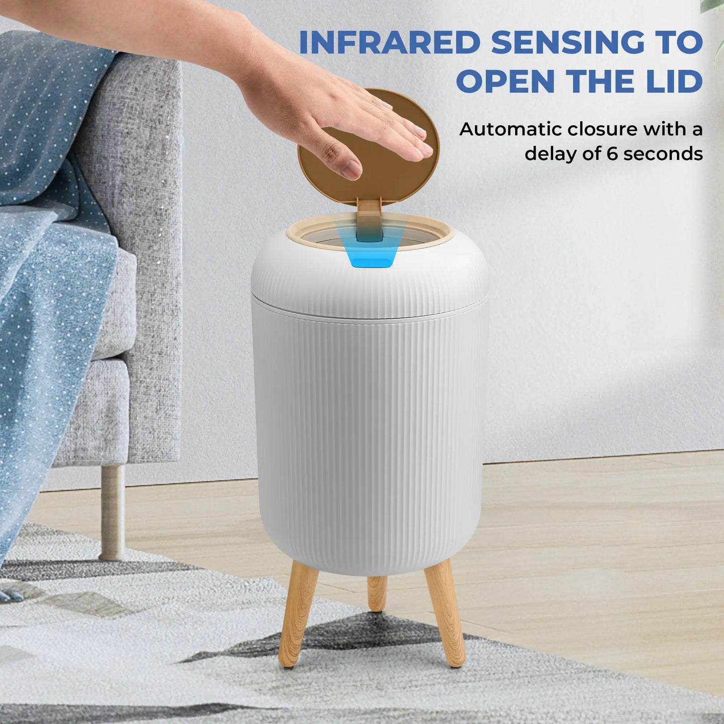 Pukomc Smart Induction Waterproof Trash Can