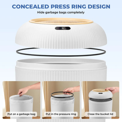 Pukomc Smart Induction Waterproof Trash Can