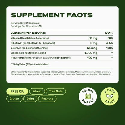 Ultimate Liposomal Glutathione with Resveratrol for Cellular Defenses