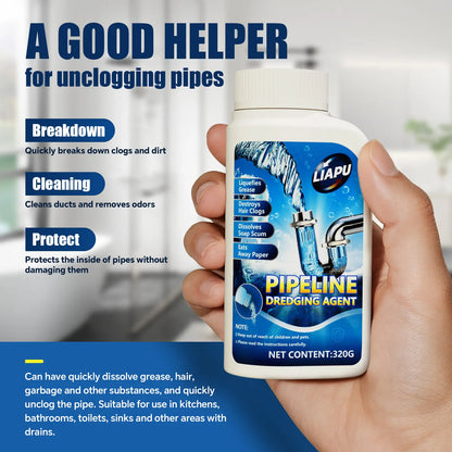 (2 Pack) Liapu Powerful Pipe Dredging Agent for Kitchen and Toilet Pipelines