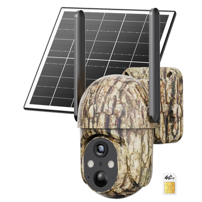 2K HD Wireless 4G LTE Solar Security Camera with 360° View