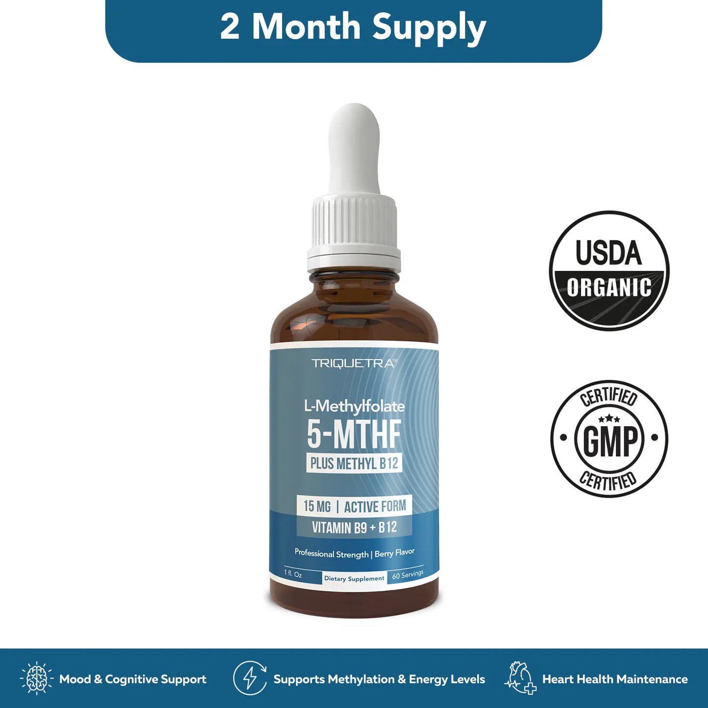 L- Methylfolate 15mg + B12 Pro Strength