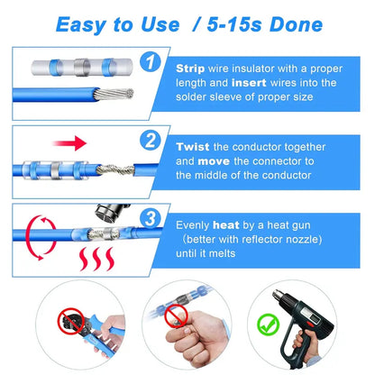 300PCS Haisstronica Solder Seal Wire Connectors
