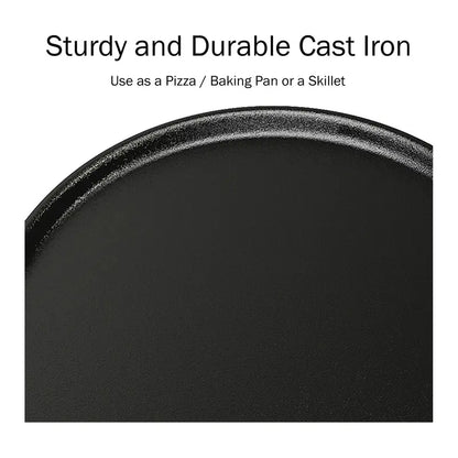 Pre-Seasoned Cast Iron Pizza Pan with Dual Handles - original gallery 4