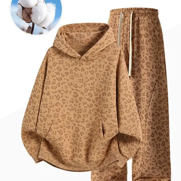 Leopard-Print Hoodie & Wide-Leg Pants Set - original gallery 4