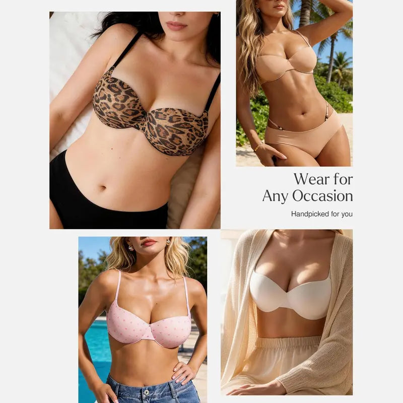 Seamless Padded Push-Up Bra with Convertible Straps - original gallery 8