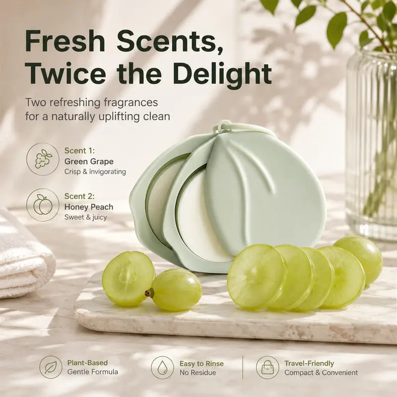 Peach-Shaped Two-Layer Travel Soap Case — product view