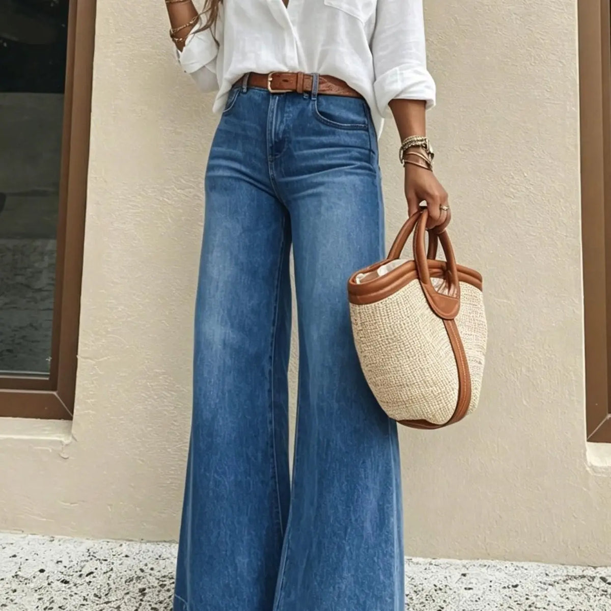 High-Waist Relaxed Jeans with Slight Stretch - original gallery 2